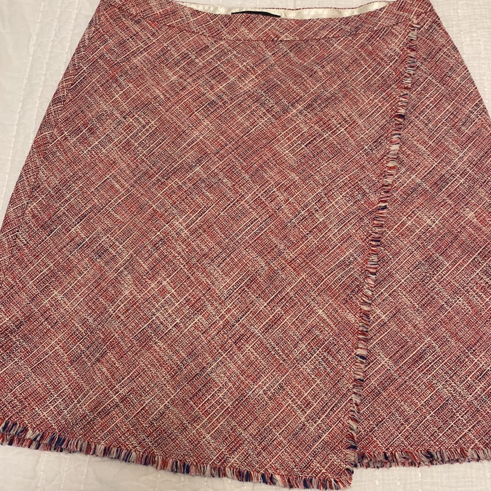 Banana Republic Red and White Tweed Skirt